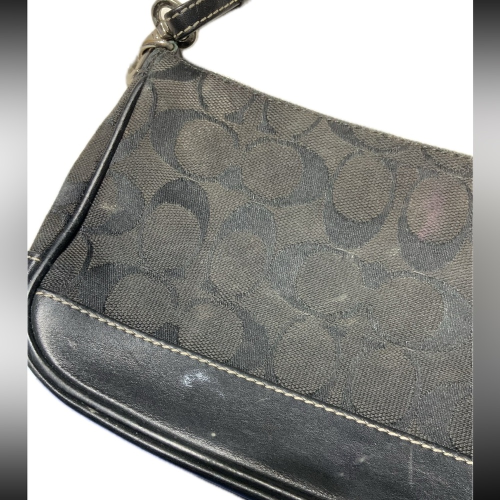 Coach Vintage Black Signature C Demi Mini Shoulder Handbag Baguette Y2K 90's - Picture 5 of 13